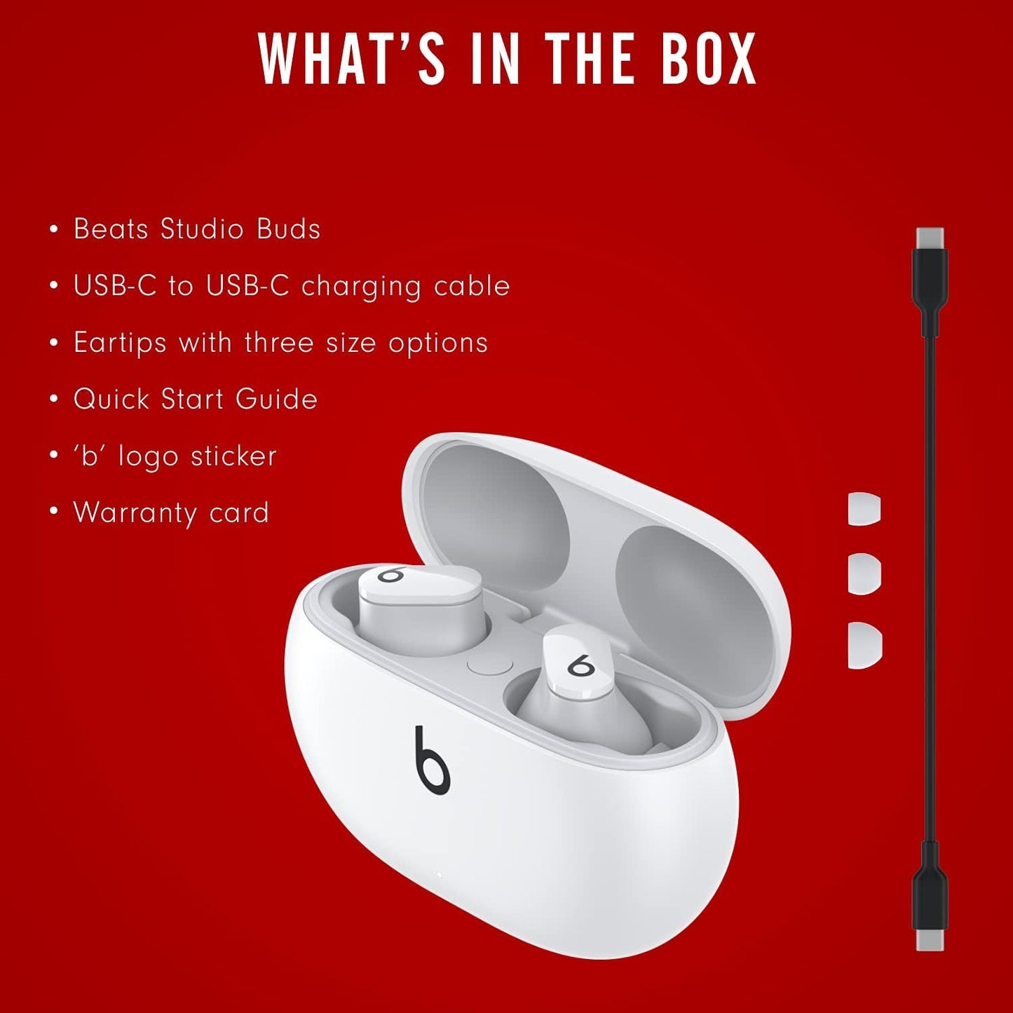 beats studio buds - white